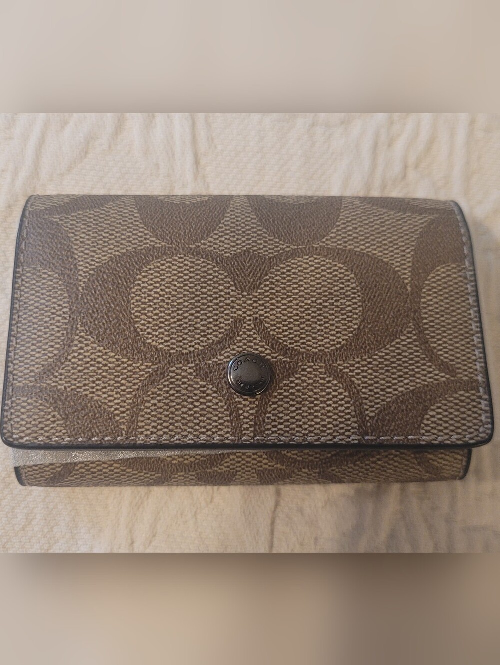 Coach Signatue 5 Ring Key Case Brown/Tan - Picture 1 of 3